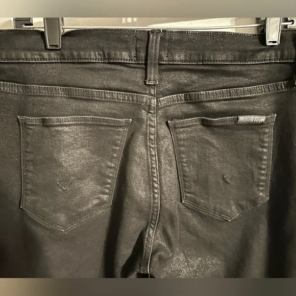 12 31 EUC Hudson Natalie Mid Rise coated black jeans Pandora - Picture 6 of 9